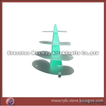 Clear 4 Tiers Lucite Cupcake Stand Rack with Green Supply